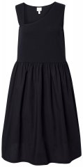 Ulla Popken 848305 Mouwloze midi-jurk met V-hals Zwart