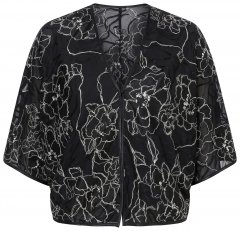 Ulla Popken 849213 Geborduurde bolero van zijdemix Zwart