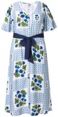 Ulla Popken 849662 Gebloemde blousejurk Gebroken wit