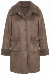 Ulla Popken 850251 Teddy jas Lichtbruin