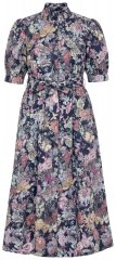 Ulla Popken 850298 Gebloemde blousejurk Donkerblauw