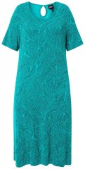 Ulla Popken 850344 Bedrukte T-shirtjurk Turquoise