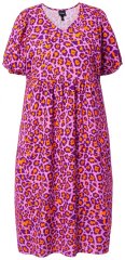 Ulla Popken 850346 Bedrukte jurk met V-hals Roze