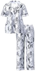 Ulla Popken 850441 Pyjama met print Gebroken wit