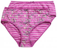 Ulla Popken 850538 Gebloemde slips van biologisch katoen 2-pack Violet