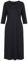Ulla Popken 850910 Maxi-jurk met driekwartmouwen Zwart