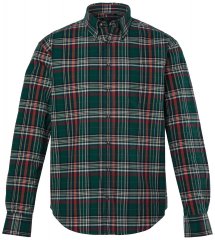 JP1880 850923 Geruit overhemd met lange mouwen Bosgroen TALL