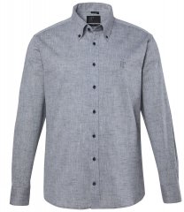JP1880 850931 Chambray overhemd met lange mouwen Zwart TALL