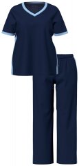 Ulla Popken 851245 Pyjama met strepen Donkerblauw