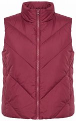 Ulla Popken 851833 Gewatteerd vest met opstaande kraag Rood