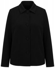 Ulla Popken 852167 Blazer met overhemdkraag Zwart