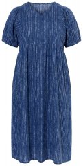 Ulla Popken 852214 Gestreepte midi-jurk Donkerblauw