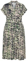 Ulla Popken 852257 Bedrukte maxi-jurk Taupe