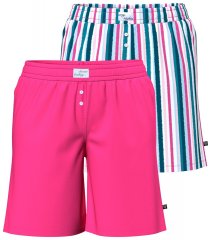 Ulla Popken 852752 Pyjamashort met strepen 2-pack Roze