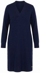 Ulla Popken 853077 Gebreide jurk met lange mouwen Donkerblauw
