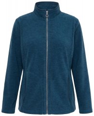 Ulla Popken 853668 Fleecejas met opstaande kraag Petrol