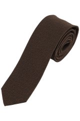 JP1880 853818 Zijden stropdas extra lang Donkerbruin