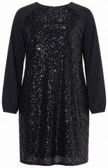 Ulla Popken 853871 Paillettenjurk Zwart