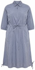 Ulla Popken 854413 Midi-jurk met trekkoord Grijs