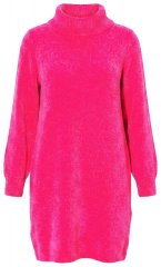 Ulla Popken 854602 Gebreide jurk met lange mouwen en col Roze