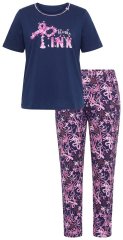 Ulla Popken 856141 Pyjama met lange mouwen Donkerblauw