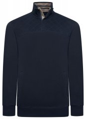 Kam Jeans 7092 Sweater met halve rits Navyblauw
