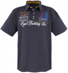 Lavecchia 4688 Printed Jersey Poloshirt Charcoal