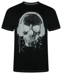 Kam Jeans 5811 T-shirt met doodshoofdprint Zwart