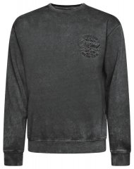 Kam Jeans 7081 Sweater met borduursel Zwart
