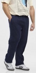 North Latitude 51142 Linnen broek met elastische taille Donkerblauw