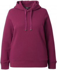 Ulla Popken Relaxed Fit Long Sleeve Hoodie Dark Berry