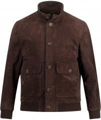 JP1880 Leather Jacket Goat Suede Espresso Brown