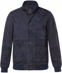 JP1880 Soft Goatskin Suede Leather Jacket Navy