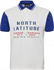 North Latitude Polo Short Sleeve Blue And White TALL