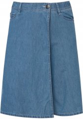 Ulla Popken Denim Wrap Look Skort Blue Denim