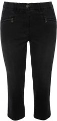 Ulla Popken Cropped Stretch Blend Mony Jeans Black