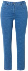 Ulla Popken Polka Dot Stretch Fit Jeans Blue Denim