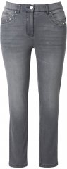 Ulla Popken Rivet Studded Stretch Fit Jeans Grey Denim