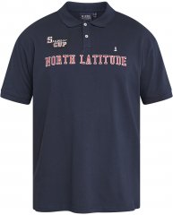 North Latitude 61131 Piqué Poloshirt met Contrasterende Mouwen en Borduursel Marineblauw