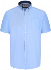 D555 James Oxford Overhemd Met Korte Mouwen TALL Lichtblauw