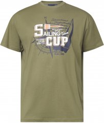 North Latitude 61119 T-Shirt Met Print Olijfgroen