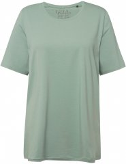 Ulla Popken Essential Round Neck Stretch Tee Light Moss Green