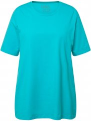 Ulla Popken Essential Round Neck Stretch Tee Deep Aqua