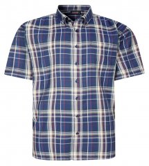 Espionage SH447 Geruit overhemd navyblauw