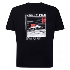 Espionage T422 T-shirt met Mount Fuji-print Marineblauw