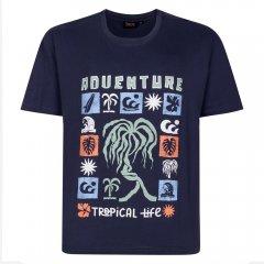Espionage T448 adventure bedrukt t-shirt leigrijs