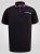 D555 Potts Jersey Polo With Jacquard Collar & Cuffs Zwart - Polo shirts - Grote Maten Poloshirts Heren