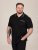 D555 Potts Jersey Polo With Jacquard Collar & Cuffs Zwart - Polo shirts - Grote Maten Poloshirts Heren