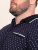 D555 Reid AOP Polo With Jacquard Collar, Pocket And Cuffs Navyblauw - Polo shirts - Grote Maten Poloshirts Heren