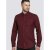 D555 Dawson Textured Shirt Dark Red - Overhemden - Overhemden Grote Maten Heren